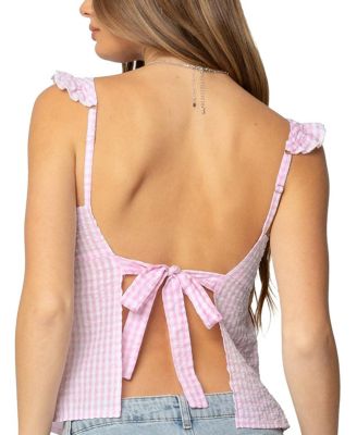 Jenson Backless Gingham Top
