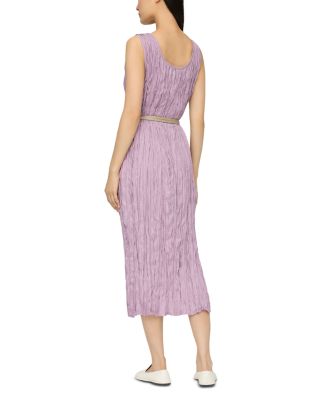 Scoop Neck Pleated Midi Dress