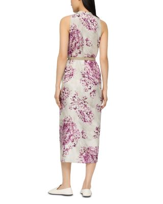 Silk Floral Button Front Dress