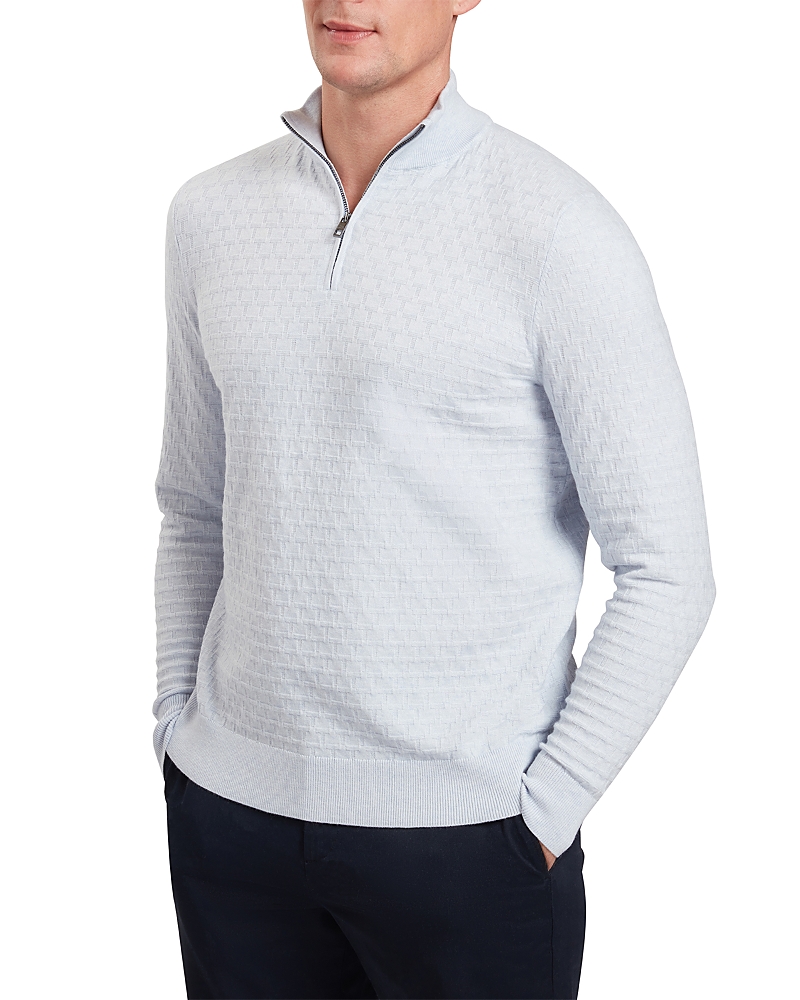 Ted Baker T Stitch Quarter Zip Pullover Sweater In Blue