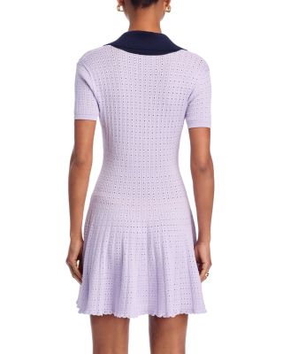 Lilac Pointelle Knit Mini Dress