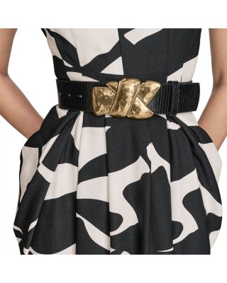 Floral Belted Sheath Dress