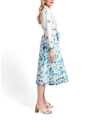 Lucille Pocket Full of Posies Poly Dupion Wrap Dress