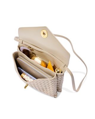 Knot Lock Intrecciato Leather Crossbody Bag