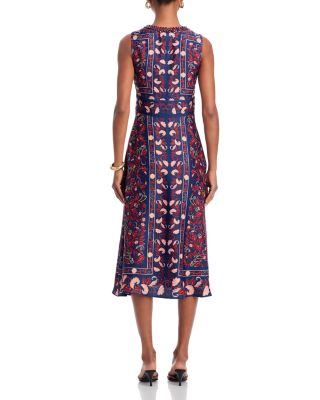 Boho Floral Scarf Midi Dress