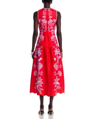 Porcelain Garden Linen Midi Dress