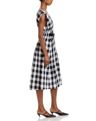 Neci Gingham Belted Tank Dress