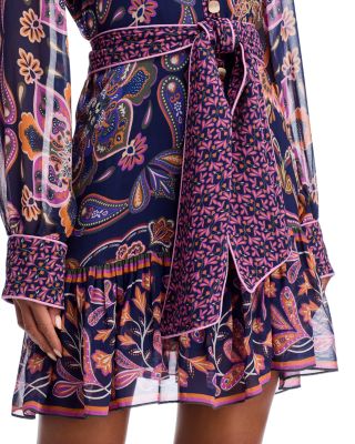 Boho Scarves Navy Blue Mini Dress