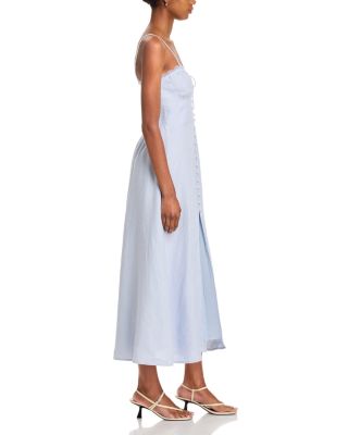 Linella Sweetheart Button Front Midi Dress