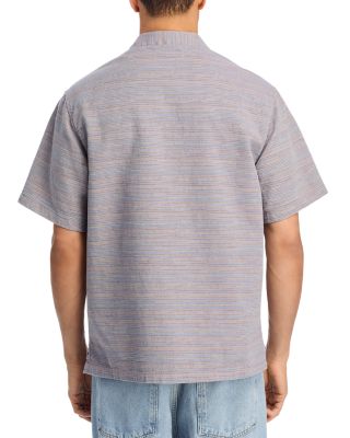 Gellar Jacquard Striped Camp Shirt