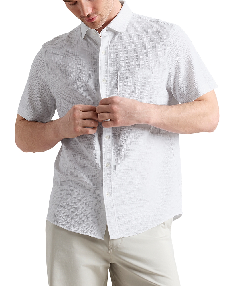 Rhone Commuter Seersucker Regular Fit Short Sleeve Shirt