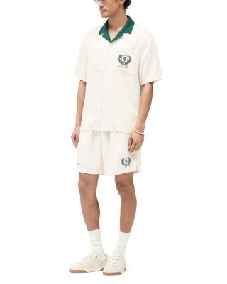 Crest Embroidered Oversized Fit Camp Shirt