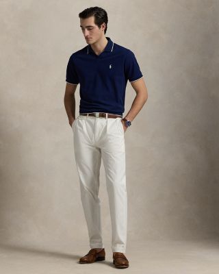 Short Sleeve Tonal Jacquard Mesh Polo Shirt