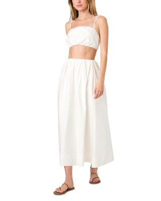 Nomi Cotton Ruched Midi Skirt