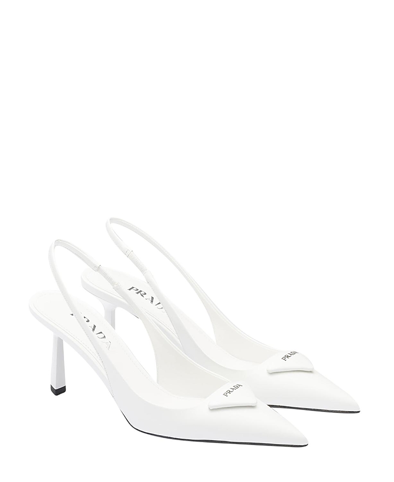 Prada Women's Brushed Leather Slingback Pumps