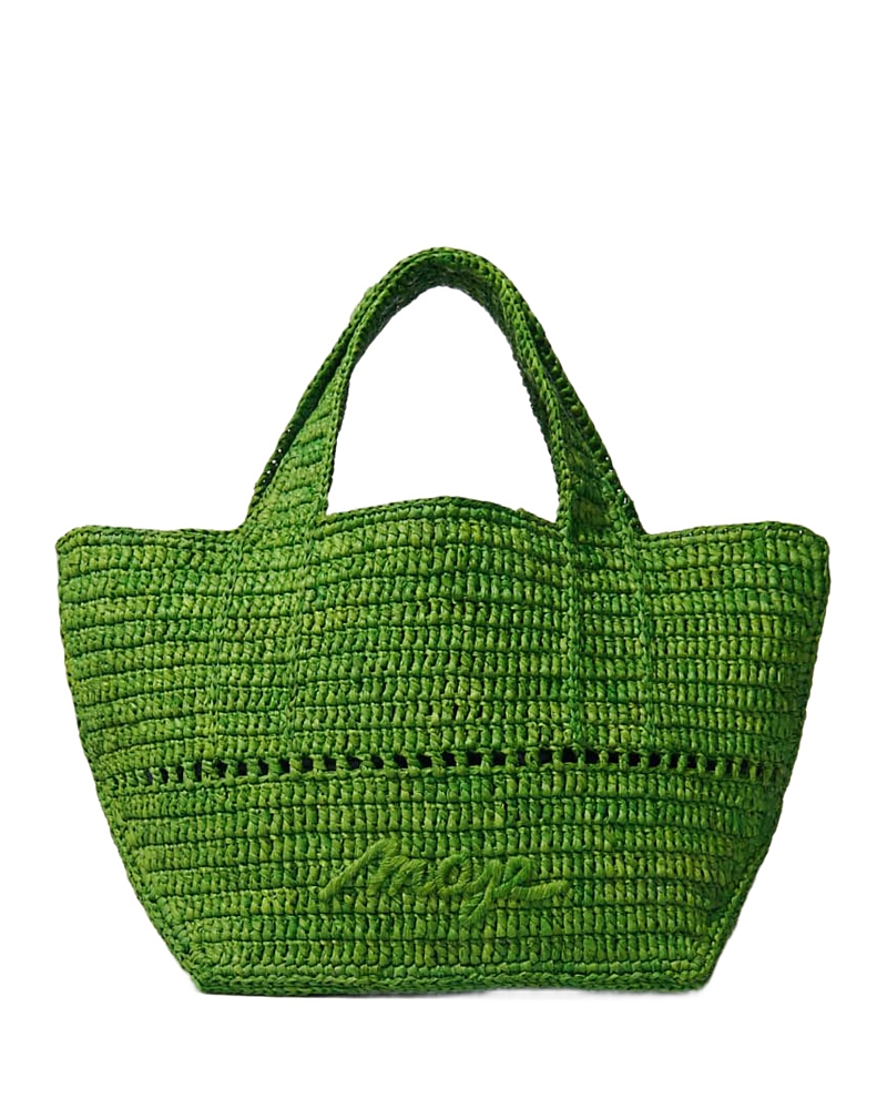 Maje Womens Verts Brand-embroidered Raffia Tote Bag