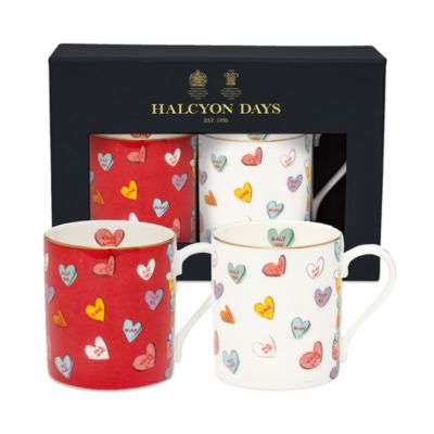 Love Hearts Mugs, Set of 2