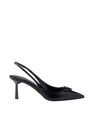 Women's Saffiano Patent Leather Slingback Pumps