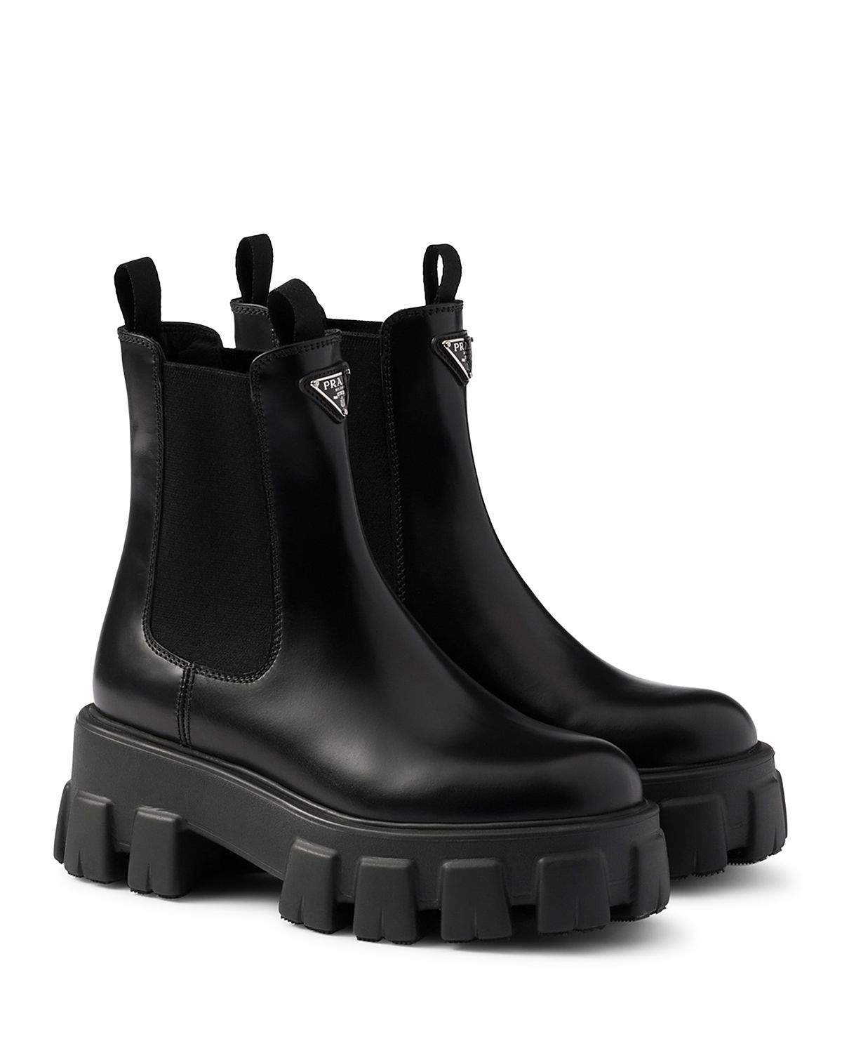 Prada Women's Monolith Brushed Leather Chelsea Boots