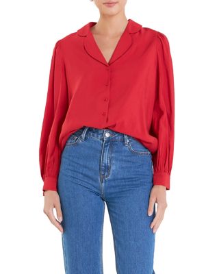 English Factory - Women's Scallop Collared Dress Shirt