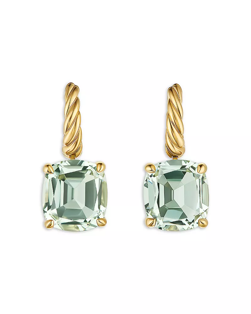 David Yurman Marbella Drop Earrings in 18K Yellow Gold with Gemstone, 25mm
