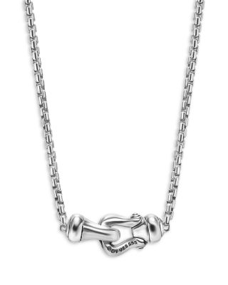 Petite Buckle Necklace in Sterling Silver with 14K Yellow Gold, 16.3mm