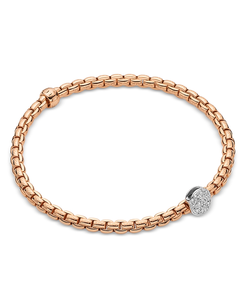 Fope 18k Rose Gold Eka Diamond Bangle Bracelet In Gold