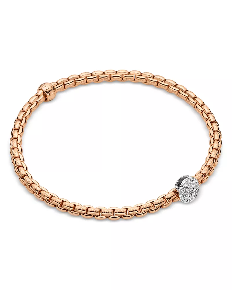 Fope 18K Rose Gold Eka Diamond Bangle Bracelet