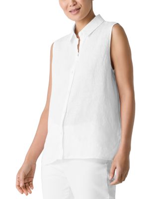 Linen Sleeveless Shirt