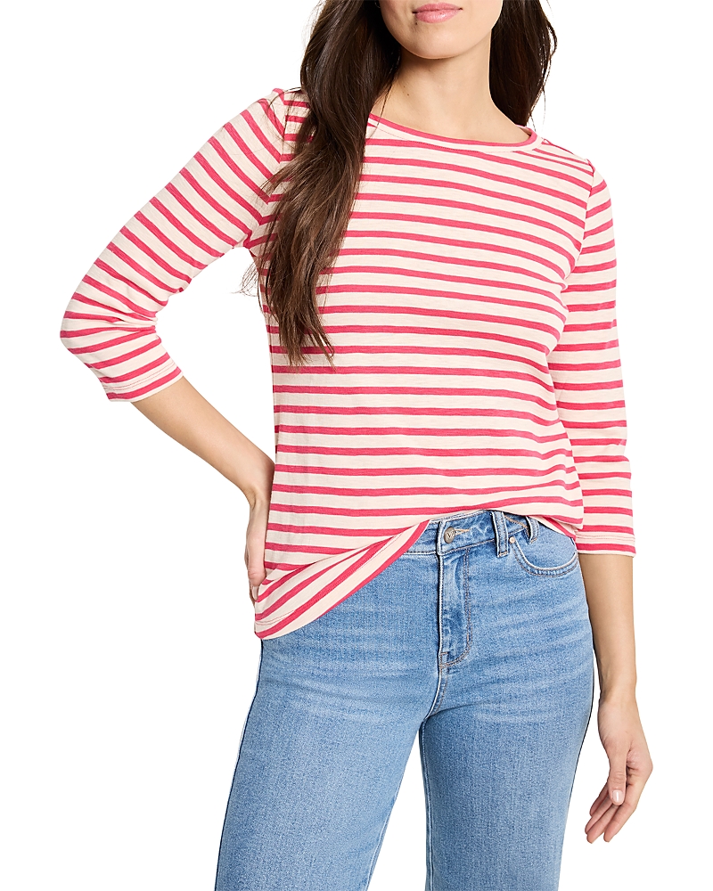 Nzt By Nic+zoe Stripe Boat Neck T-shirt