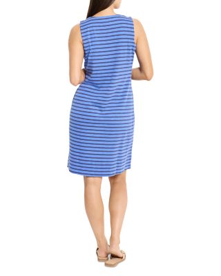 Striped Sleeveless V Neck Dress