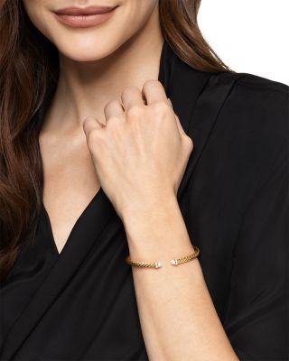 Cablespira&reg; Flex Station Bracelet in 18K Yellow Gold with Diamonds, 4mm