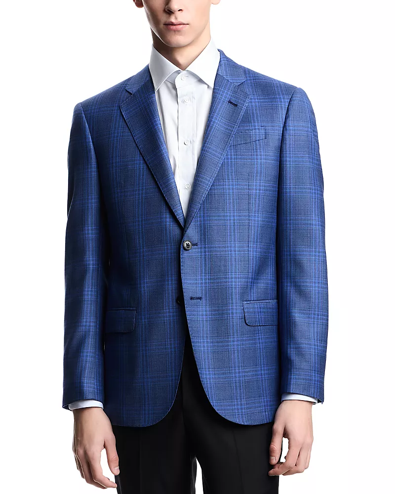 Emporio Armani Regular Fit Plaid Blazer