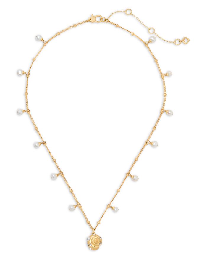 Beachside Freshwater & Imitation Pearl Dangle & Shell Pendant Necklace, 16-19"