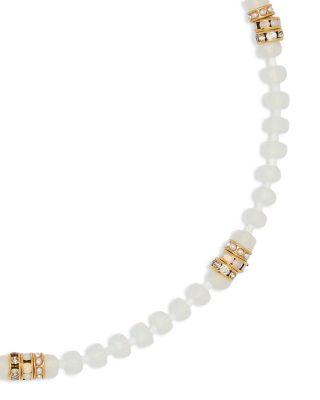 Imitation Pearl Beaded Collar Necklace, 16-19"