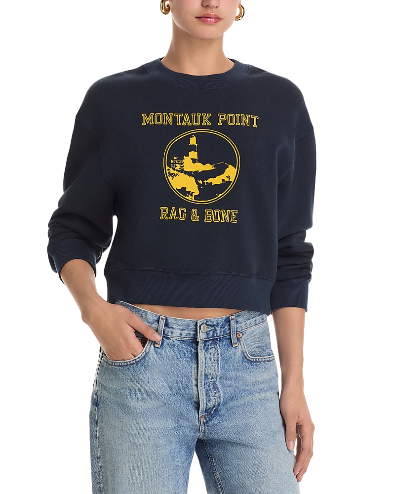 Rag & Bone Montauk Point Graphic-print Cropped Sweatshirt