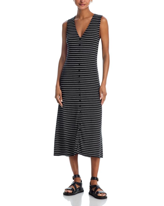 The Knit Stripe Button Tank Dress