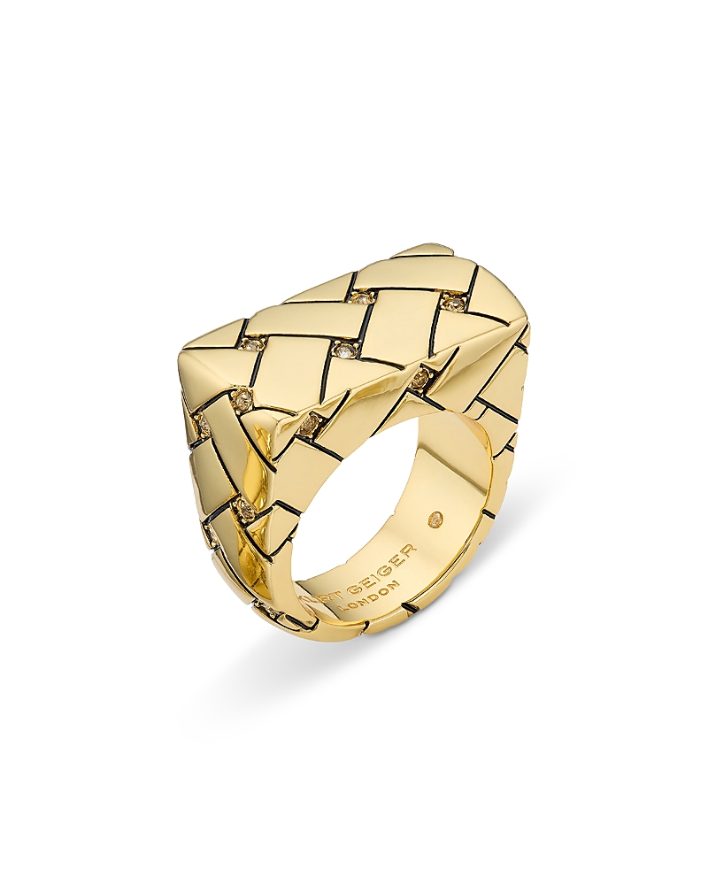 KURT GEIGER CRYSTAL QUILTED STATEMENT RING