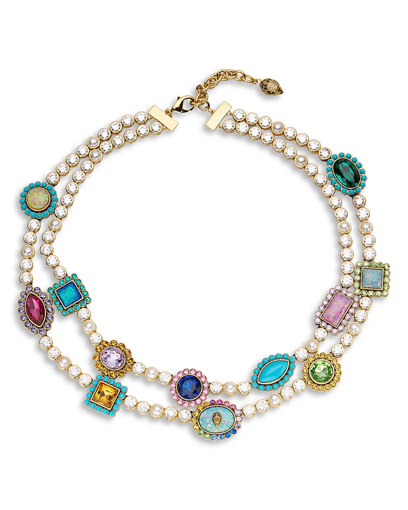 KURT GEIGER SIGNATURE EAGLE VINTAGE GEM STATEMENT COLLAR NECKLACE, 16-18