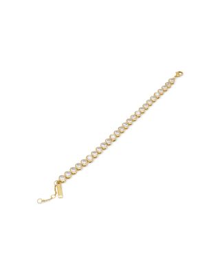 Vintage Cubic Zirconia & Imitation Pearl Strand Bracelet 