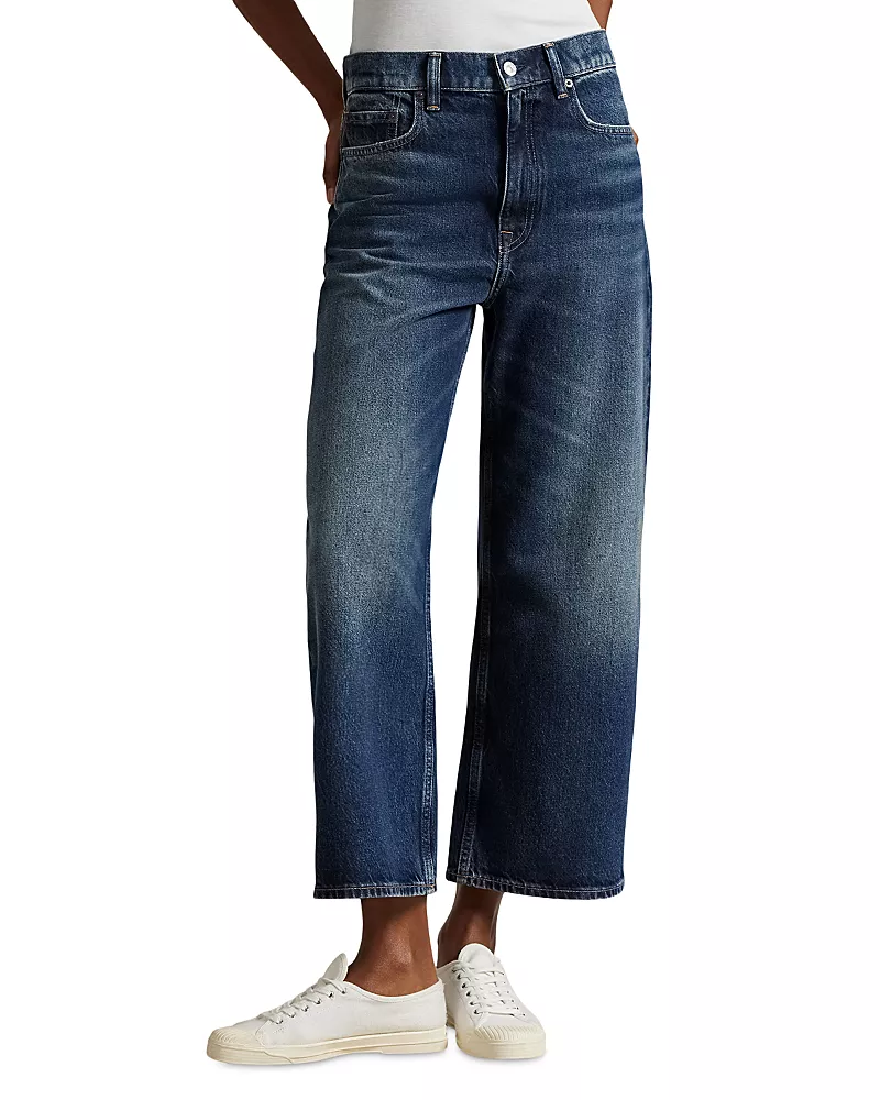 Lauren Ralph Lauren High Rise Wide Leg Crop Jeans