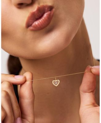  10k Heart Floating Lab Grown Diamond Necklace