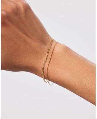 Solid Gold Flat Mariner Chain Bracelet