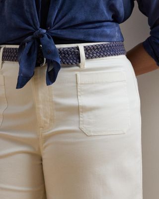 Stretch Chino Wide Leg Cropped Pants