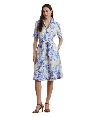 Ralph Lauren - Paisley Tie Front Linen Shirtdress