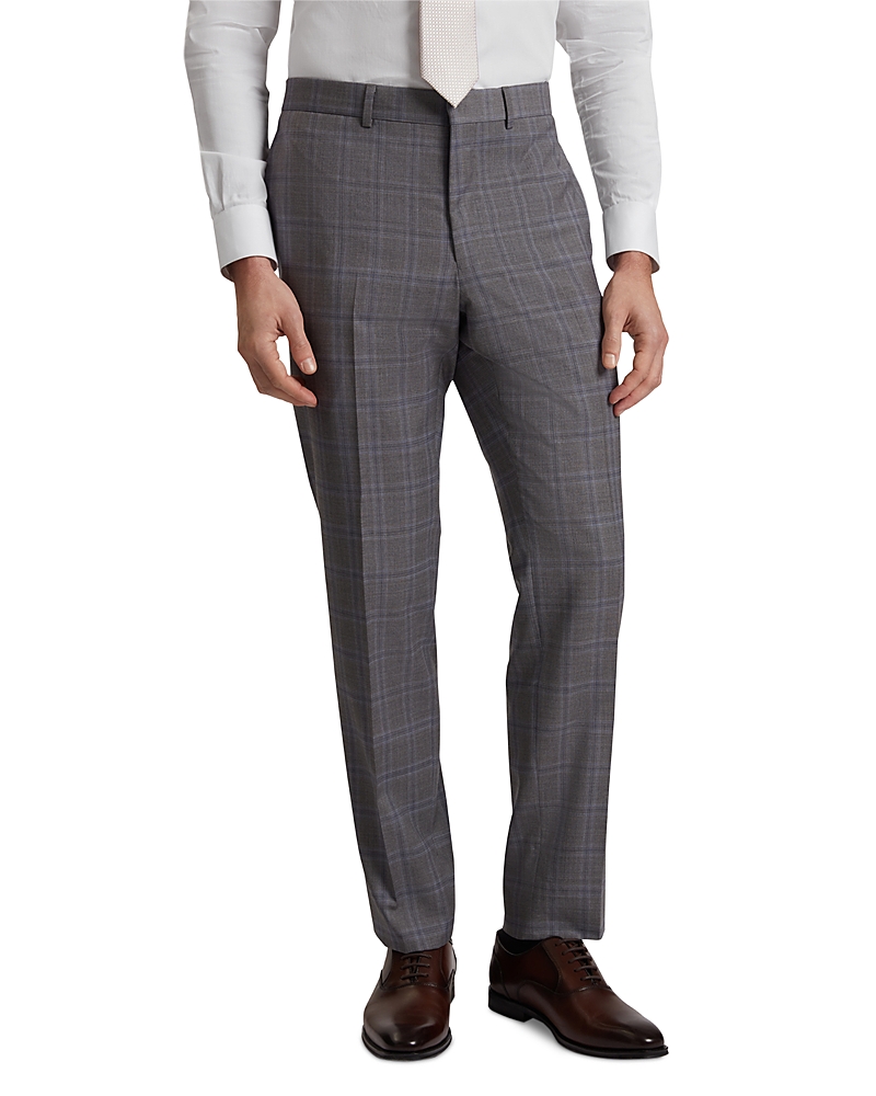 Ted Baker Roger Check Classic Wool Modern Fit Suit Pants In Gray