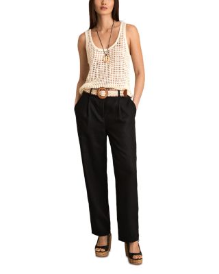 REISS - Linen Belted Tapered Leg Pants