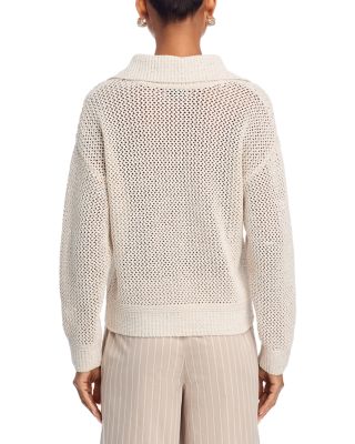 Sequin Open Stitch Lace Up Sweater - Exclusive