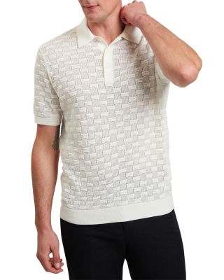 Waterby Short Sleeve Silk and Cotton Textured Polo