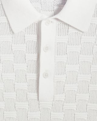 Waterby Short Sleeve Silk and Cotton Textured Polo